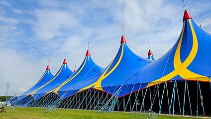 tent huren met open kop