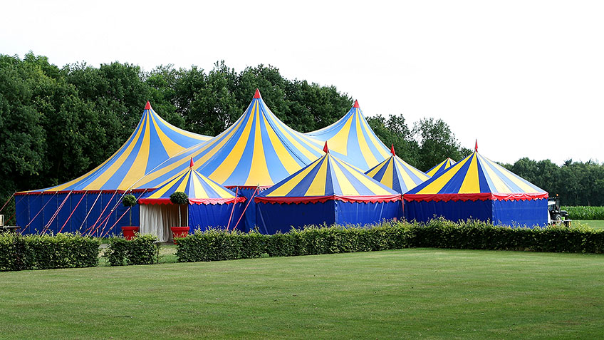 Carretent entree 5 meter blauw geel
