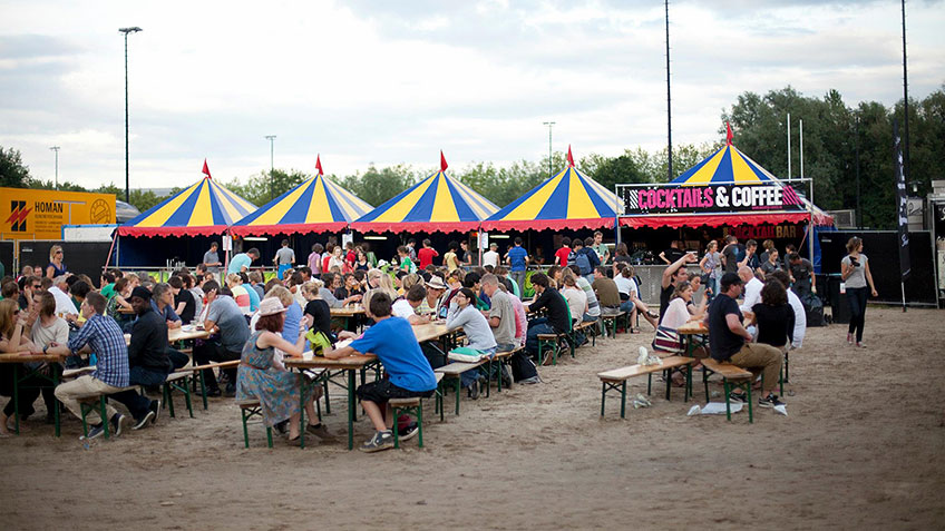 Carretent terras 5 meter blauw geel